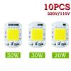 10 Adet 50W 30W 20W LED COB Çip 220V LED Çip Akıllı IC Sürücüye Gerek Yok Diyot Çip Boncukları Projektör Spot DIY Aydınlatma İçin