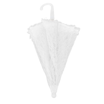 Spitzen-Schirm Weiß Braut Hochzeit Stickerei Schirm Tanz Dekorierter Schirm für Bühne