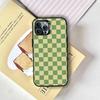Green & Orange Check Phone Case For iPhone 17,16,15,14,13,12,11 Plus,Pro Max,XS,Colorful Silver Black Cover