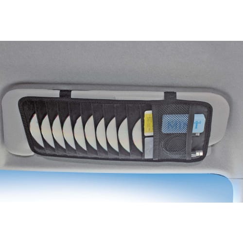 Napolex Car Sun Visor Storage Holder Card Parking Ticket Holder Side Insert Type Holds 10 CDs/DVDs Uses Special Scratch-Resistant Material Fizz-1089