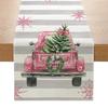 Christmas Table Mat Linen Print Santa elk Table Runner Christmas Decor Snowman Xmas Tree Pattern Tablecloth Home Xmas Ornaments