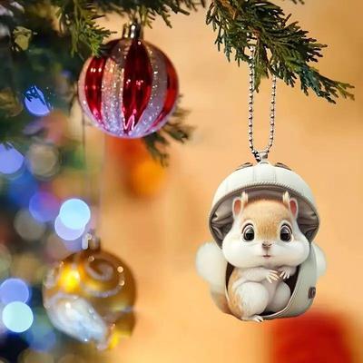 New Acrylic Flat 2D Backpack Squirrel Automobile Hanging Ornament Hanging Ornament Gift Ornament