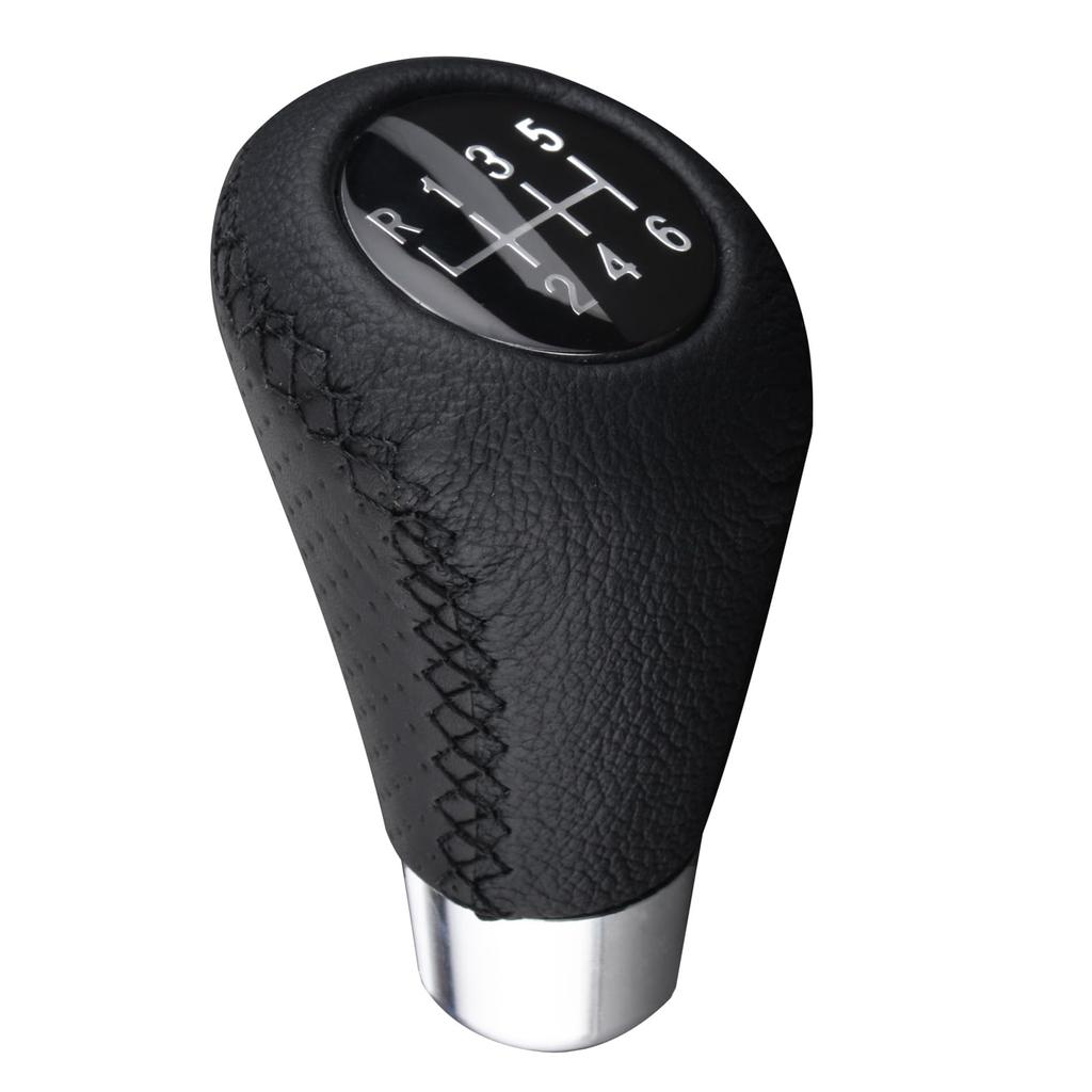 Abfer shift knob PU lever handle shifter vehicle car interior 6-speed - automatic/manual accessories, (black)