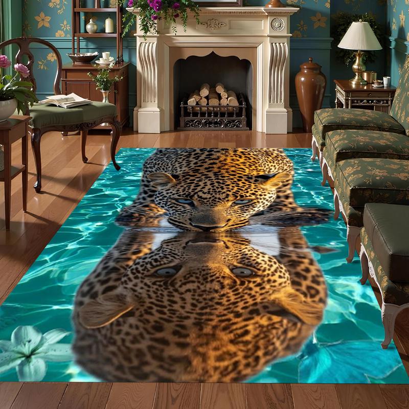 

Classic and Exclusive Tiger Design Rugs Balconies Swimming Pools Lobbies Bedrooms Game Rooms Carpet with Anti Slip Protection 40X60cm