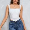 European and American sexy backless suspender top, popular summer women's clothing square neck slim-fitting sleeveless top