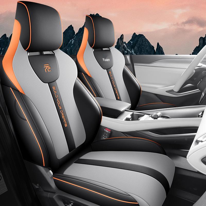 BYD Yuan UP Pełnoskórzana Poduszka na Siedzenie Samochodowe - Uniwersalny Rozmiar na Cztery Pory Roku, Pojazdy Pięciomiejscowe