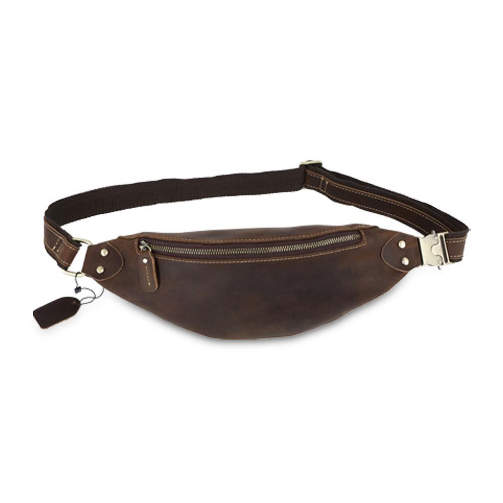 

Genuine Leather European and American Retro Men s Chest, Headband Layer, Cowhide Versatile Waist Bag, Cowhide Shoulder Bag, High-end Trend