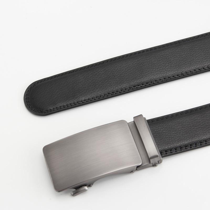 

Новый мужской ремень из кожи второго слоя с автоматической пряжкой, кожаный ремень из натуральной коровьей кожи, деловой повседневный ремень 110-130CM