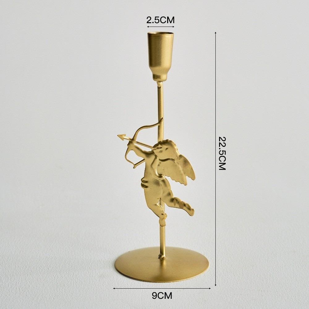Romantic Elegant Tabletop Candle Holders Metal Cupid Love Candlestick Holder Home and Hotel Decoration Candle Stand