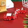 Holz-Weihnachtszug-Ornament, Weihnachtsdekoration für Zuhause, Weihnachtsmann, Geschenk, Spielzeug, Basteln, Tisch
