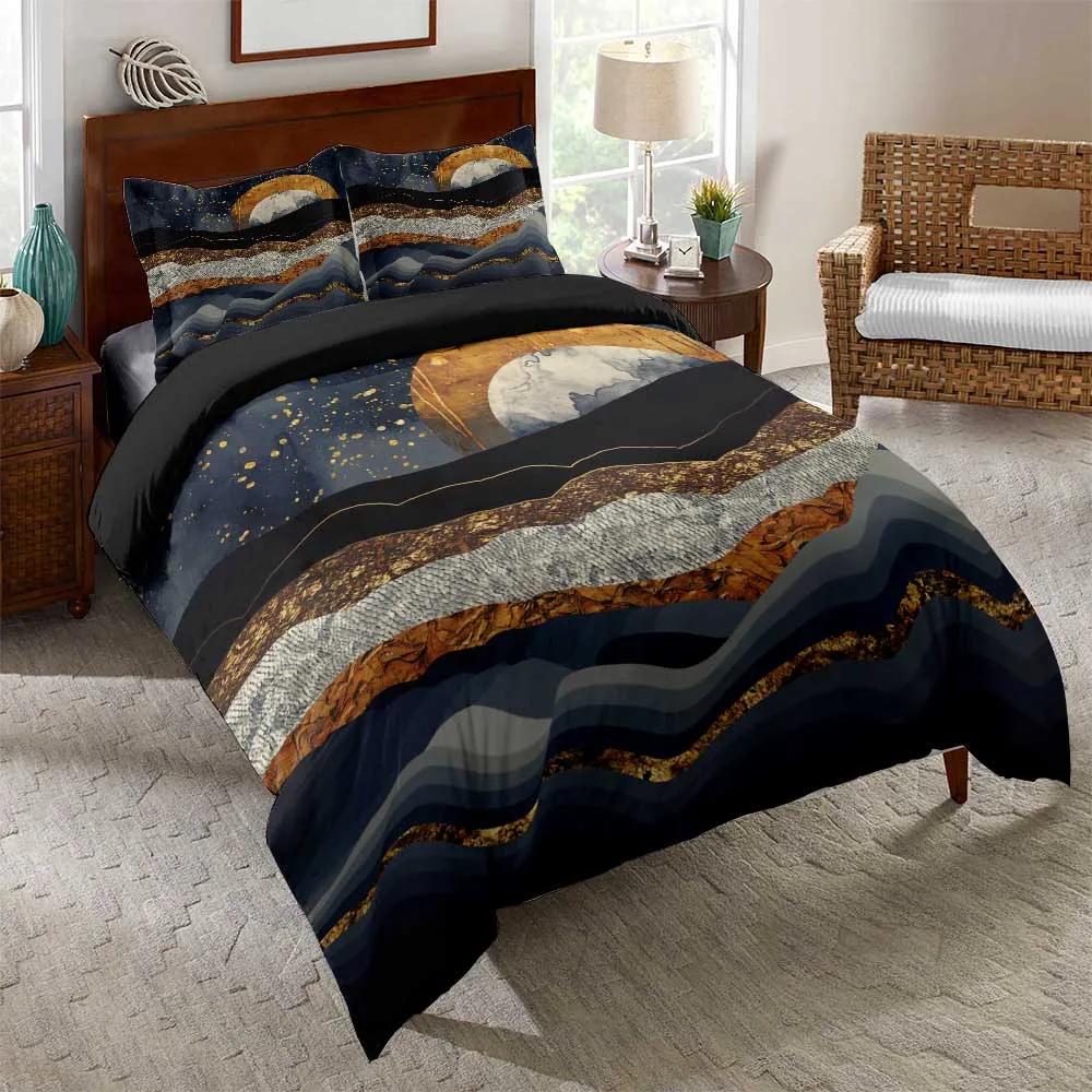 Comforter Galaxy Starry Sky Wolf Outer Space Planets Star Cluster Solar System Moon Comets Cosmos Illustration Bedding