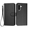 For Samsung Galaxy A36 5G Wallet Case with Strap Carbon Fiber Texture Leather Mobile Cover
