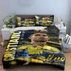 Set Biancheria da Letto Calcio Giallo e Blu Set Copripiumino Federe Decorazioni per la Casa (1 * Copripiumino 2 * Federe, senza piumino)