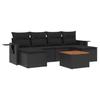VidaXL Salon de Jardin avec Coussins 7 pcs, Canapés de Terrasse, Ensemble de Meubles de Patio, Mobilier d'Extérieur, Noir 3257014