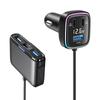 Car Outlet Adapter Automobile Charger Multiport 115W 6-Port Car Phone Adapter Voltage Display 1.5m Extention Pd&Qc 3.0 Type C