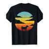 Jack Russell Terrier Vintage Retro Sunset Dog Graphic T-Shirt Casual Crew Neck Tee for Men - Men's Summer Cotton Graphic Tee