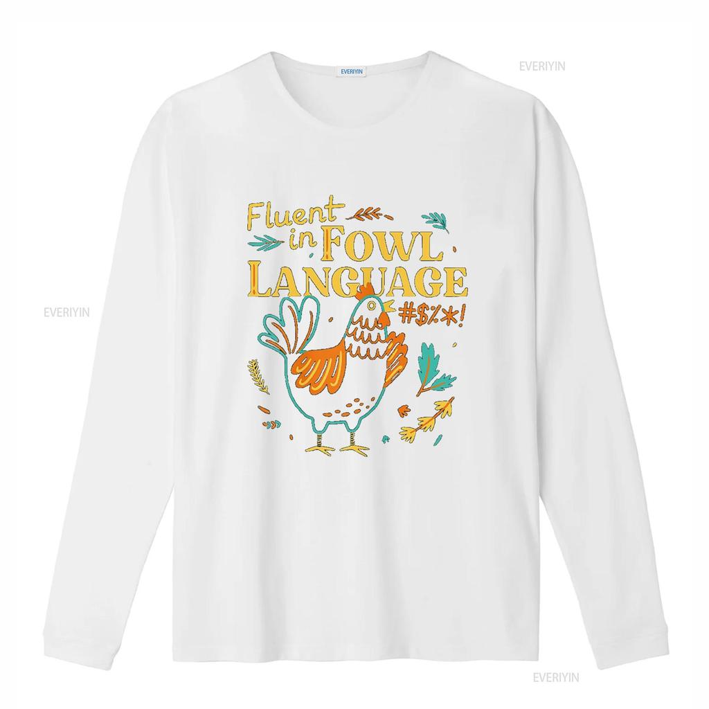 Vivay Fluent In Fowl Language Funny Novelty Chicken Lover T Shirt for Women s vintage Washed fashion streetwear Breathable