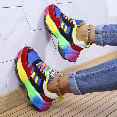 Damen Sportschuhe Mode Plateau Sneakers Damen Frühling Winter Flats Laufschuhe Frau Farbe Schnürschuhe Zapatos De Mujer