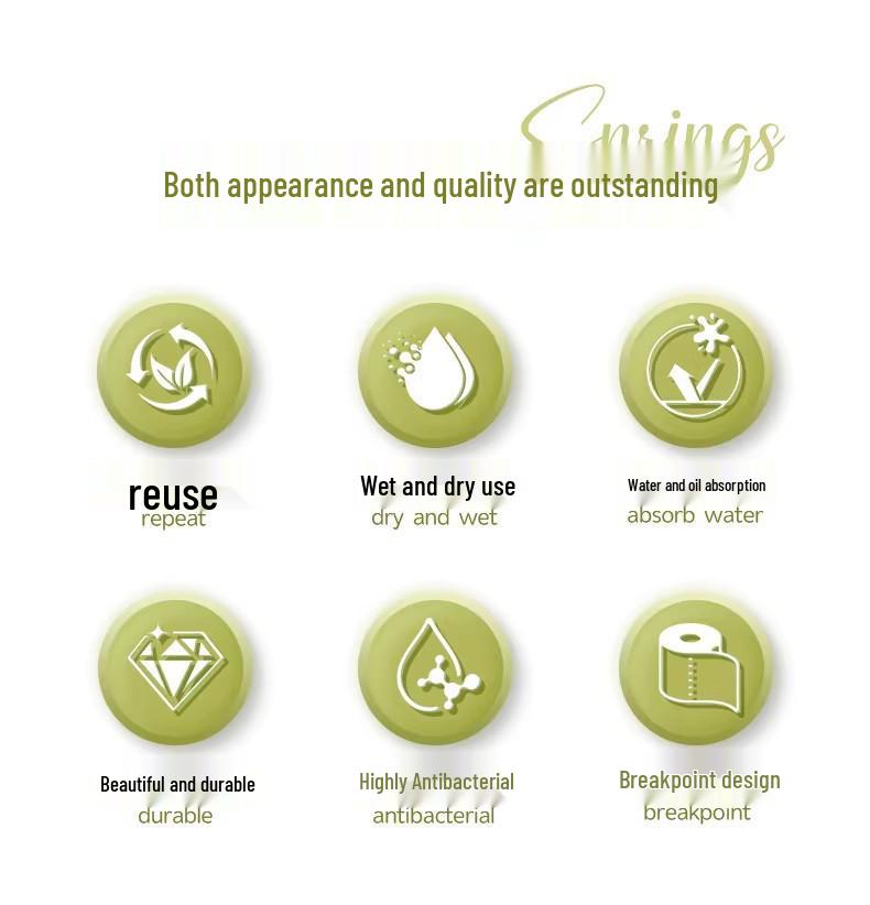 Bamboo Velvet Roll Tear-Off Microfiber Kitchen Wipes