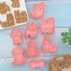 8 Pcs/Set Puppy Biscuit Mold 3D Teddy French Bulldog Husky Pattern Food-grade PP Sweet Pastry Biscuit Molds,Home Kitchen Baking Mold Tool