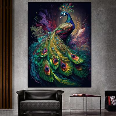 Bellissimo e fiero pavone Animali colorati Tela stampata murale HD Poster Idee artistiche Soggiorno moderno Home Office Immagini Decorazione Cuadros