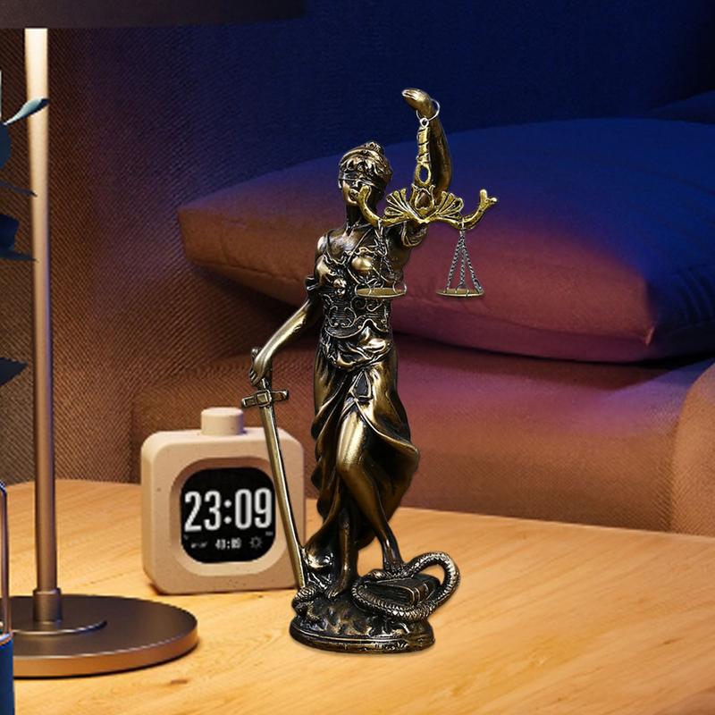 Justitia Heimdeko Lady Justice Harzfigur Lady Justice Göttin der Gerechtigkeit Statue Griechische Mythologie Ornamente Für Anwaltskanzlei