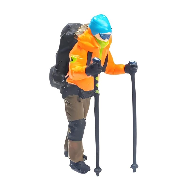 Realistic Hiking People Figure Model 1:64 Scale Hand Painted Miniature Figures for Dioramas Props,Photography Collectors