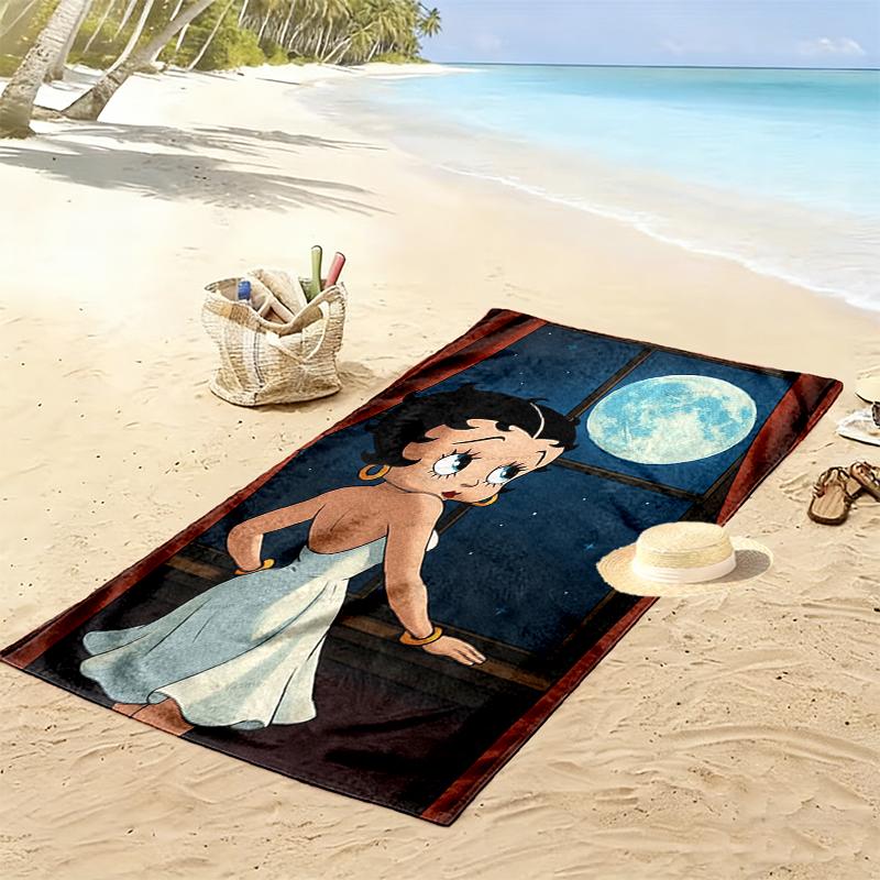 1pc Betty Boop Beach Towel, Multi-functional Beach Towel for Outdoor Activities Beach Swimming and Travel