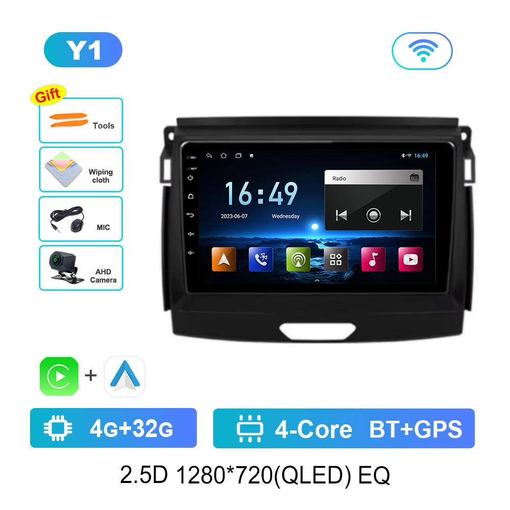 Car Video Multimedia Player Bluetooth Carplay for Ford Ranger 2015 - 2020 WiFi 4G Android OS GPS Navi 2.5D Screen Auto Tools