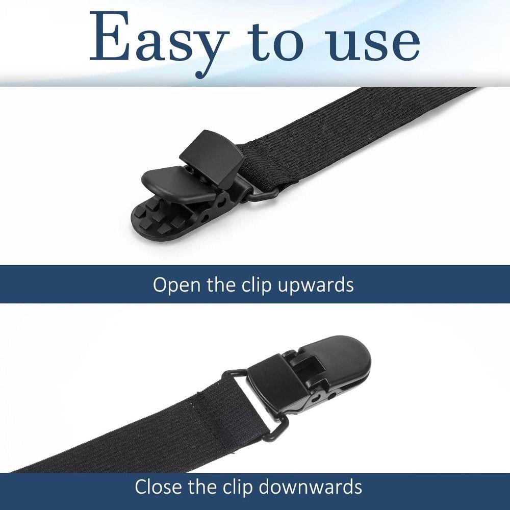 4pcs Reusable Boot Straps Adjustable Elastic Straps with Clips Boot Straps Clamps Motorcycle Riding