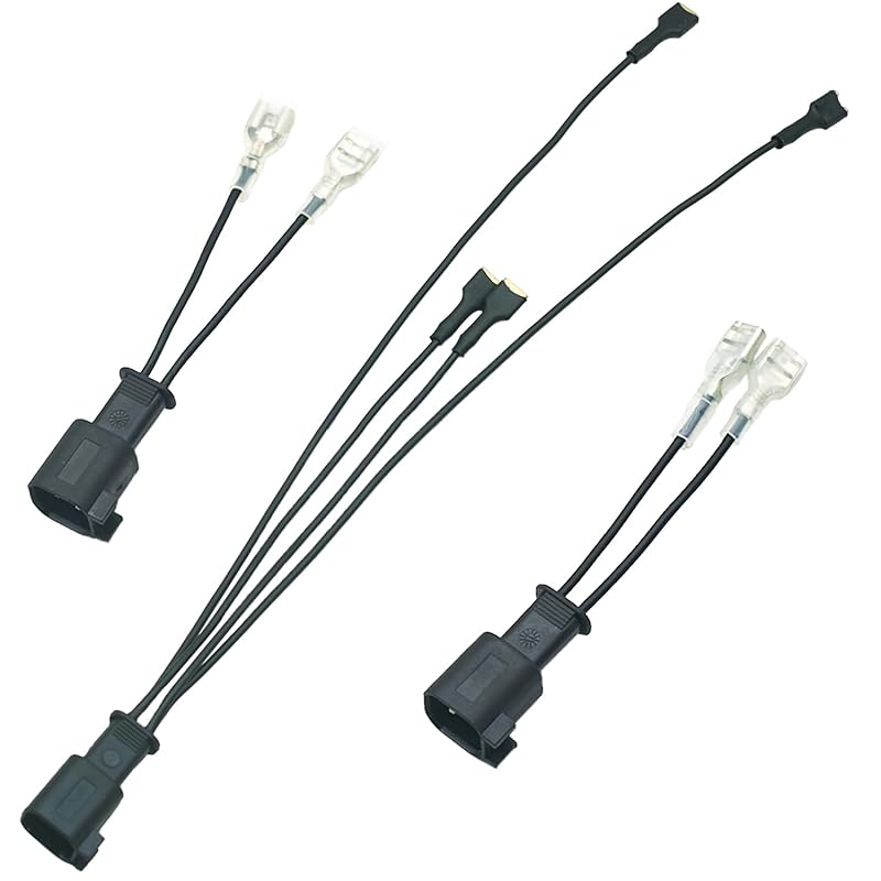 Car Horn Connector Adapter Wiring Harness, Compatible with Ford Chevy Tesla Ram GMC, 2+1 Pack Pigtail Converter for Universal to OEM Horn Replacement