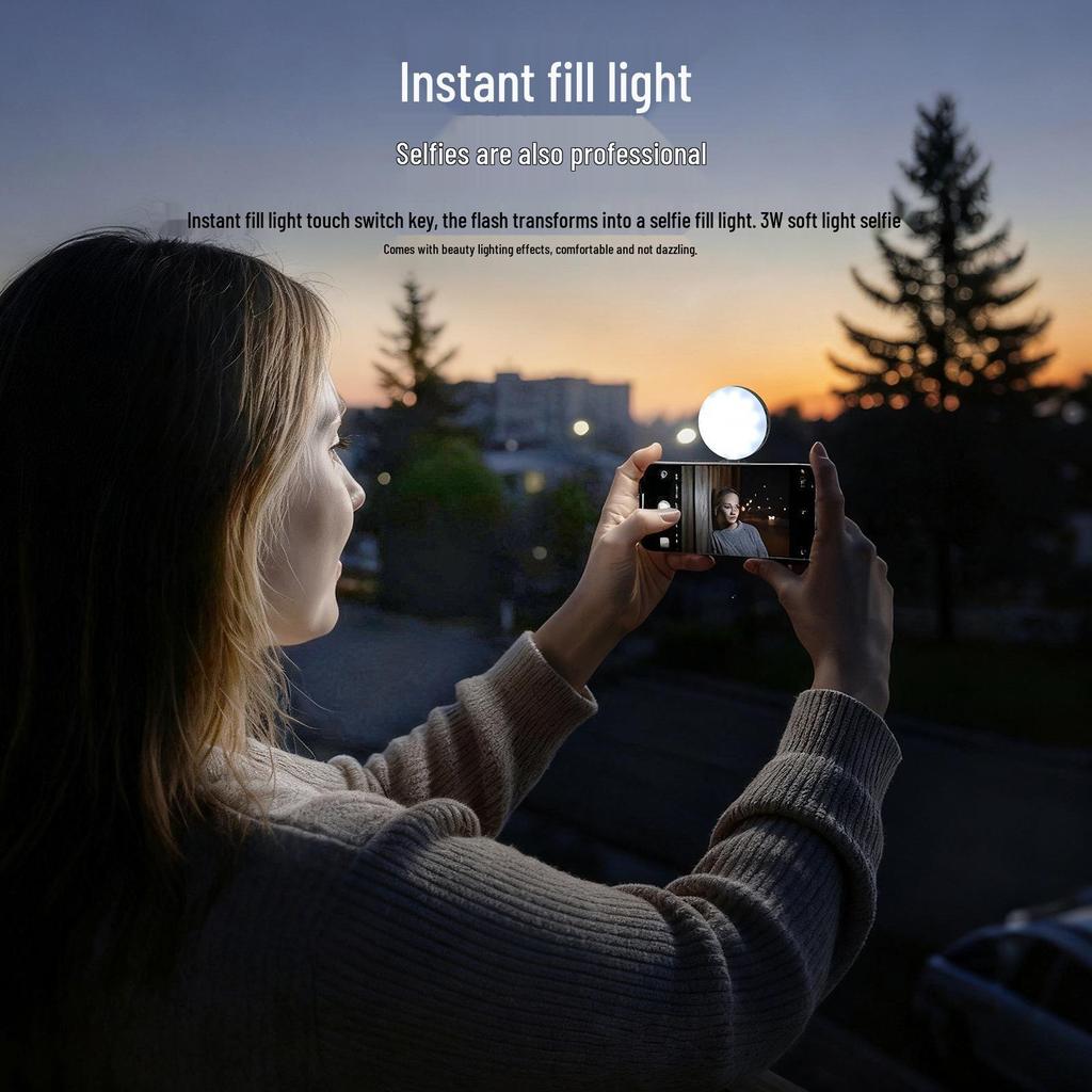 Portable Magnetic Fill Light & Makeup Mirror for Live Streaming and Travel