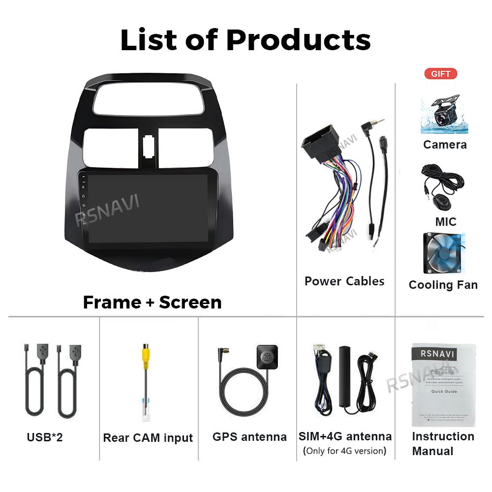Autoradio stéréo Android 16 pour Chevrolet Spark 2010 2011-2014 avec DSP, CarPlay sans fil, Plug and Play
