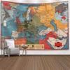 Vintage Weltkarte Wandteppich Wohnzimmer und Schlafzimmer Dekoration Wandteppich Innenwand Dekoration Stoff