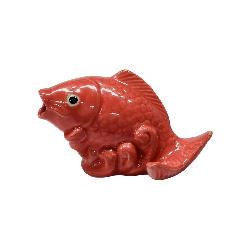 Wear Resistant Fountain Nozzle Sprinkler Multicolor Ceramic Carp Fish Statue Yard Decoration