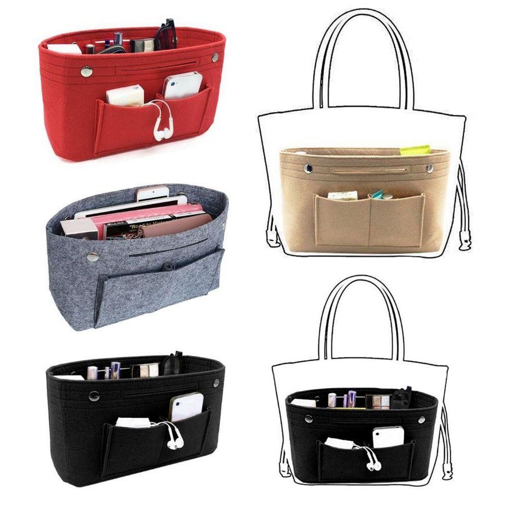 High Quality Multifunctional Felt Handbag Insert Bag Large Capacity Multi-Pocket Internal Bag Bag Support Portable Bag Organiser
