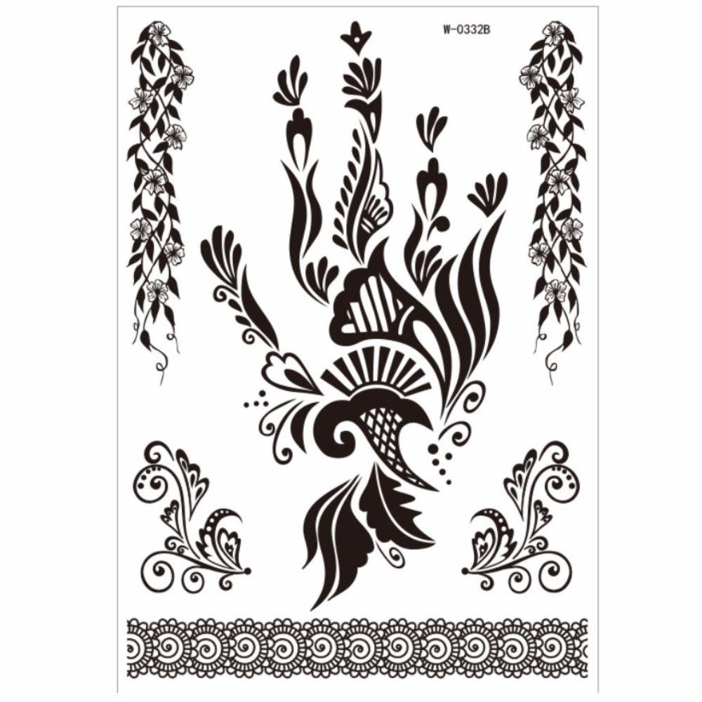 Lace Fake Tattoo Henna Tattoo Stickers Black Mehndi Stickers Body Art Sticker Finger Hand