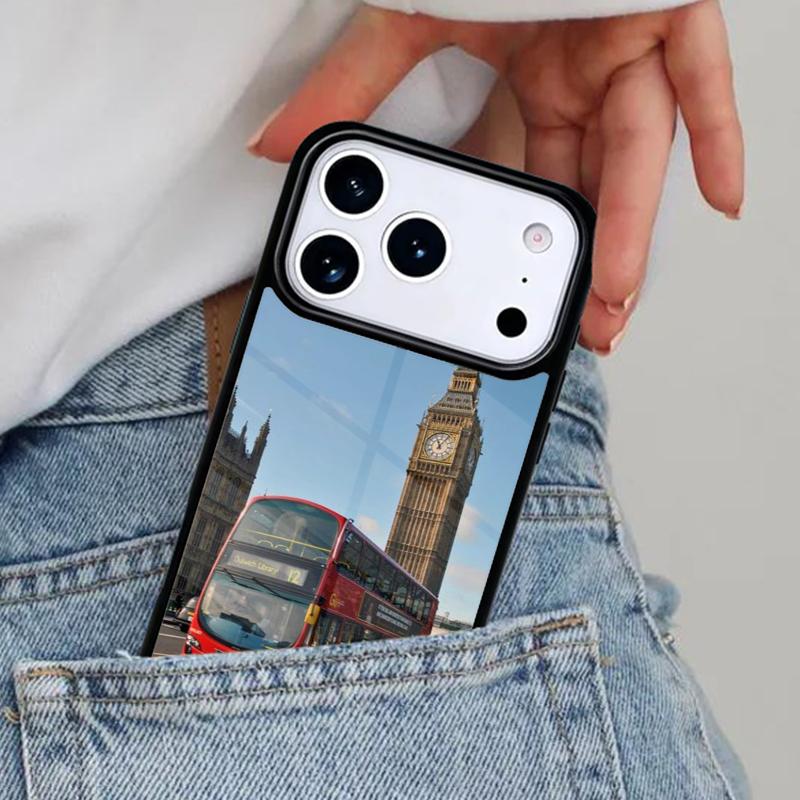 London Red Bus Big Ben Phone Case for iPhone 17ProMax 12 13 14 15 16e 17 Pro Max Plus Air Cover