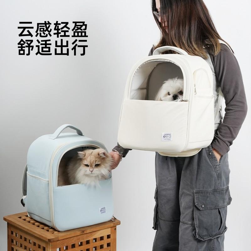 Tragbare Haustier-Tragetasche Rucksack Katzen Kleine Hunde Winter Warm Große Kapazität Doppelschultertasche