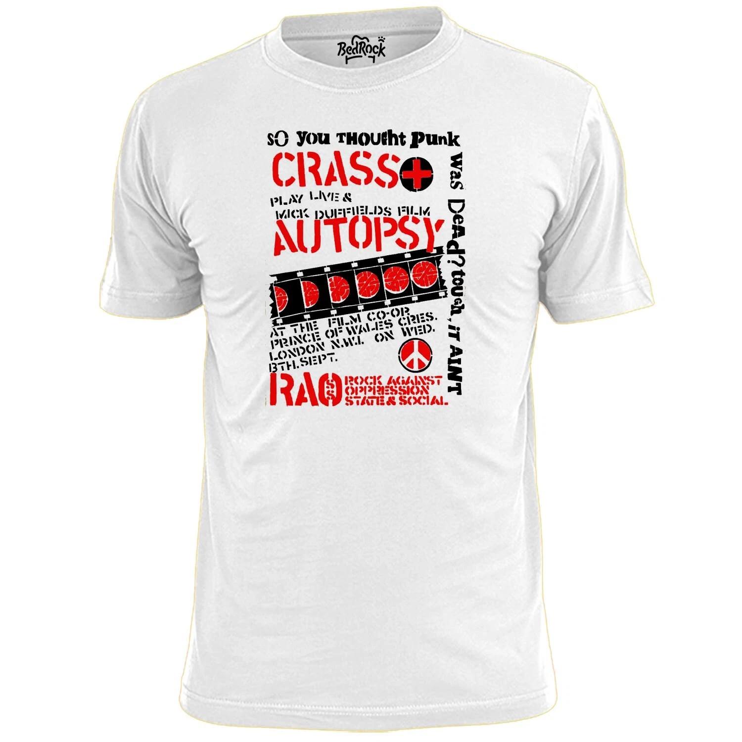 Mens Crass Autopsy Gig Punk Poster T shirt Ignorant Anarchy L