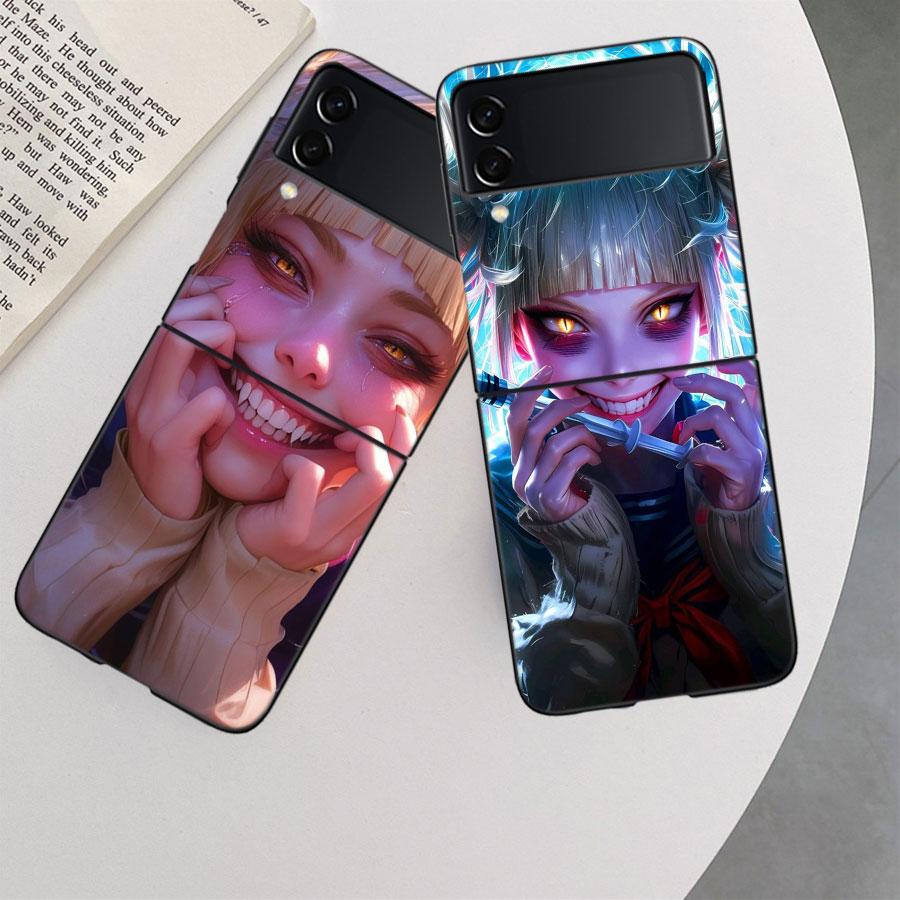 Himiko Toga Anime Phone Case For Samsung Z Flip 7 6 5G Galaxy Z Flip 5 4 3 Black Hard Cell Cover Luxury PC Shell Coque