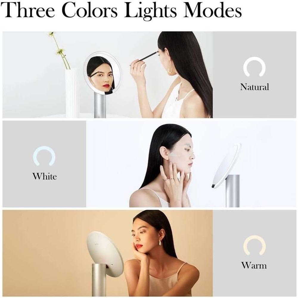 AMIRO Smart Lighted Makeup Mirror with Natural Daylight LED Lights, Red