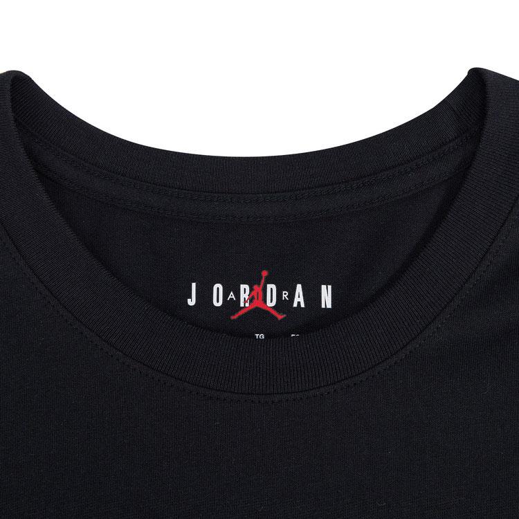 Jordan Alphabet Logo Print Vintage American Sports Casual Round Neck Short Sleeve T-Shirt Men Tops Black FB7366-010