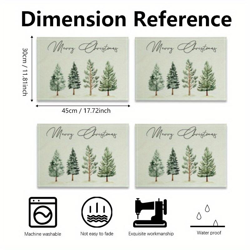 1ks/4ks Vánoční dekorace Podložka na stůl s potiskem vánočního stromku Novoroční dekorace stolu