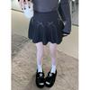 High-Waisted Bowknot Woolen Pleated Mini Skirt for Petite Women - Winter Anti-Exposure Design