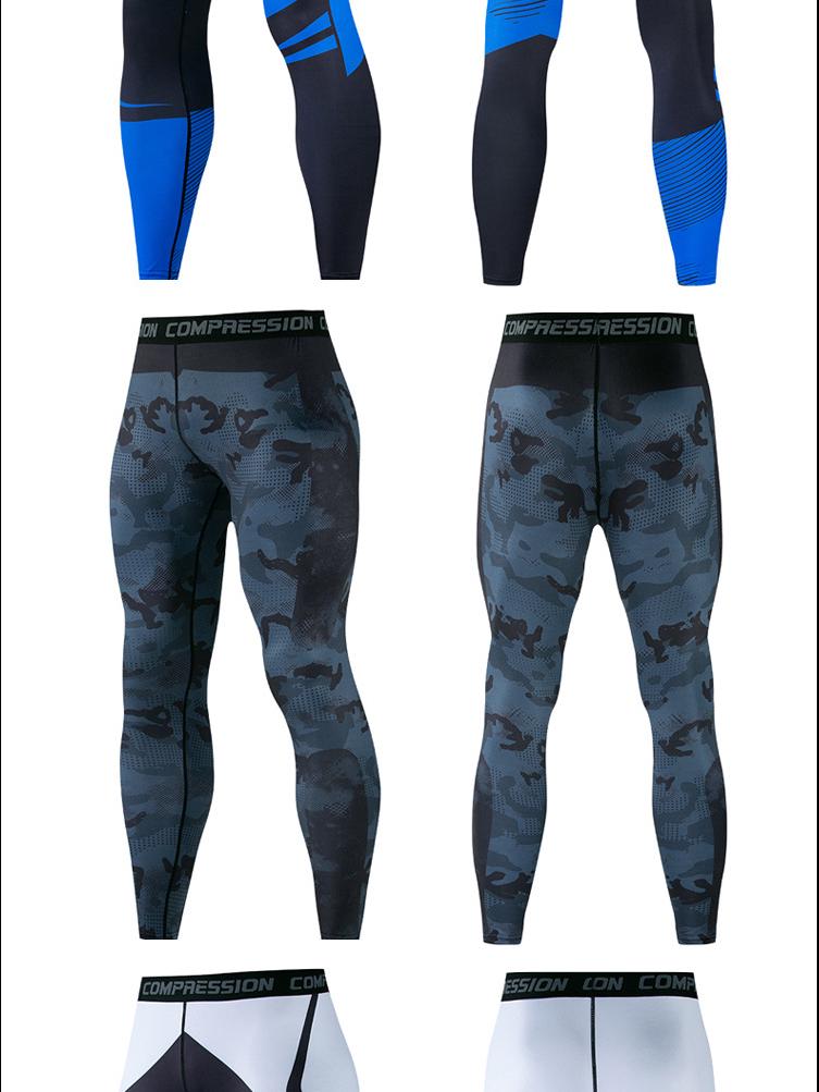 Collants de fitness à séchage rapide pour hommes - Pantalons de yoga et de course à pied à imprimé numérique