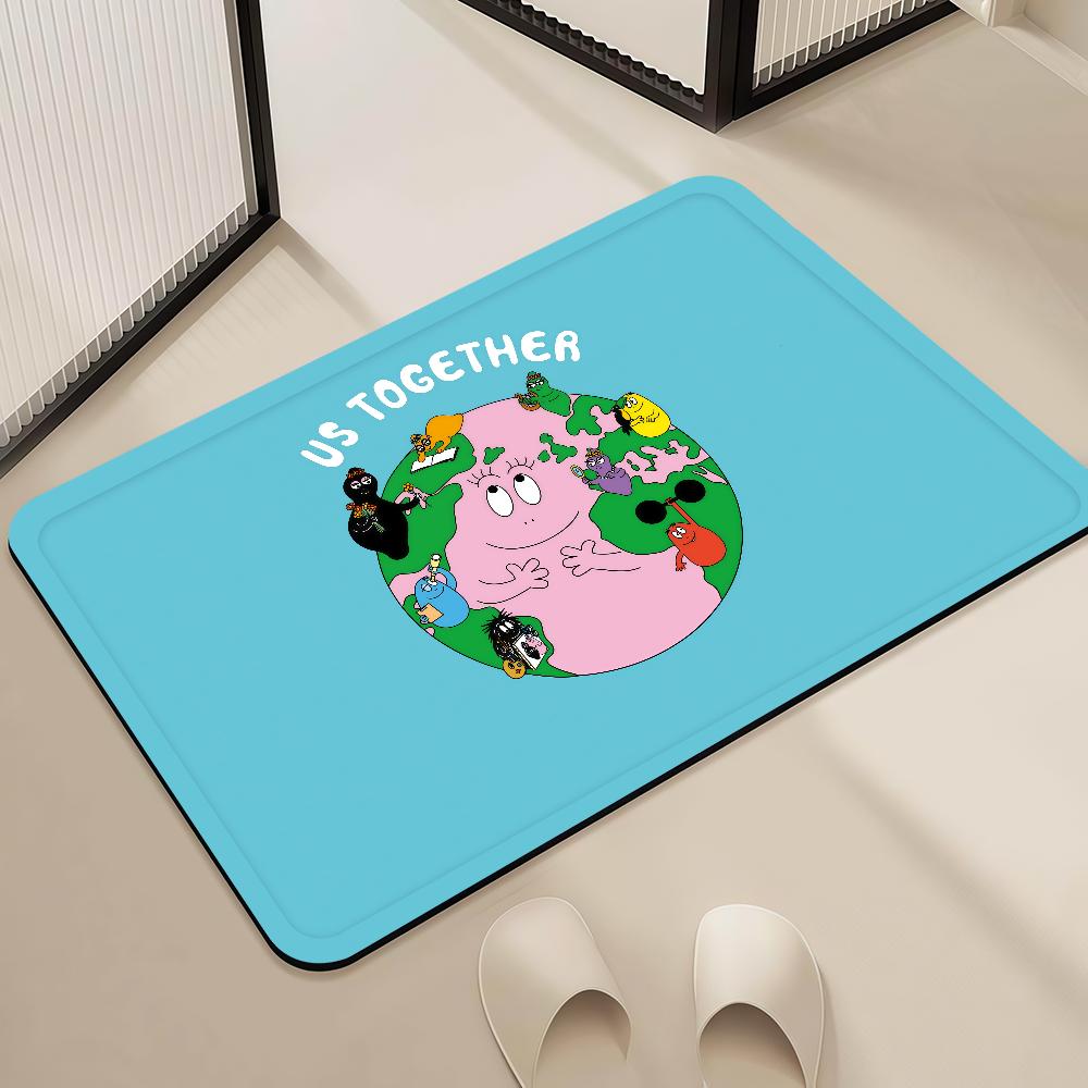 Door Mat Bedside Entrance Bath Floor B-Barbapapa Decoration Corridor Cartoon Door Mat Carpet Living Room Cute Balcony
