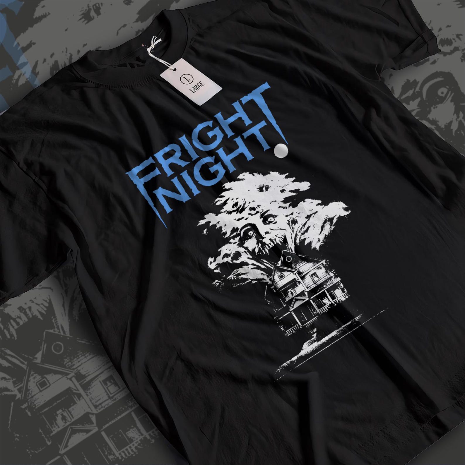 Fright Night Graphic T-Shirt - 80s Vampire Horror Film Tee - Cult Slasher Movie Shirt - Unisex S to 5XL L