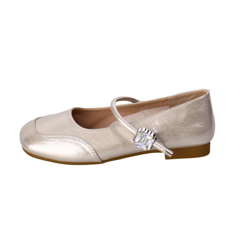 New Square Head Shallow Mouth Single Shoes Spring and Autumn Fashion French Versatile Soft Sole Retro Doudou Mary Jane Shoes Small Leather Shoes