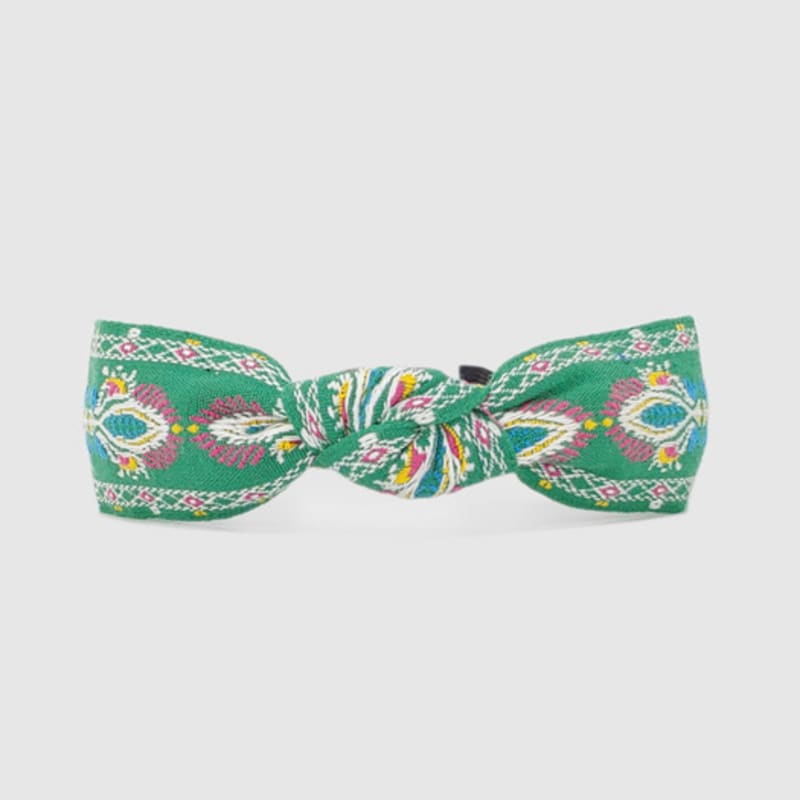 LALA Imported Lace Ethnic Hairband - GREEN